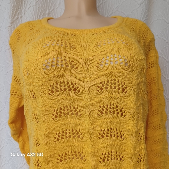 NY Collection Sunlit Knit Top Women Size XL - Picture 3 of 10